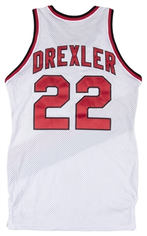 1988-89 Clyde Drexler Game Used Portland Trail Blazers White Home Jersey (MEARS A10)